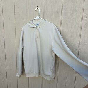 Zara Men's Zip Up Sweater in Cream